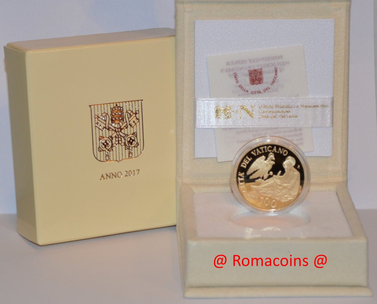 100_Euro_Vaticano_2017_Oro_Proof_Fondo_Specchio_Romacoin