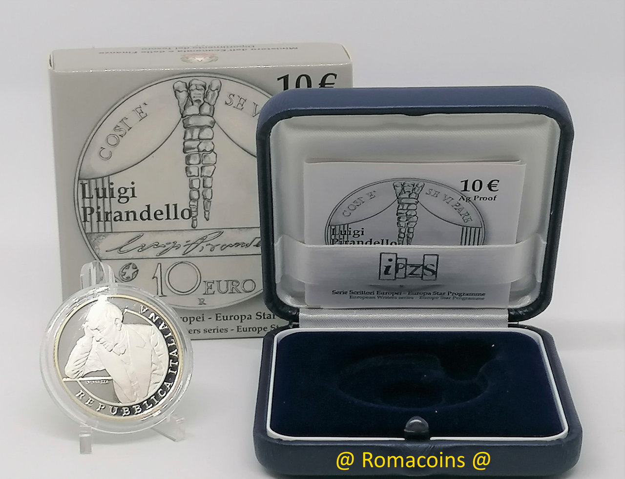 10_Euro_Italia_2013_Luigi_Pirandello_Proof_Fondo_Specchio