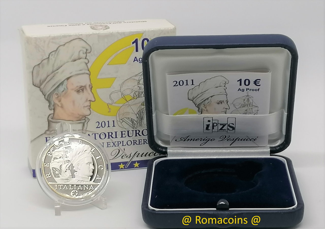 10_Euros_Italia_2011_Amerigo_Vespucci_Plata_Proof
