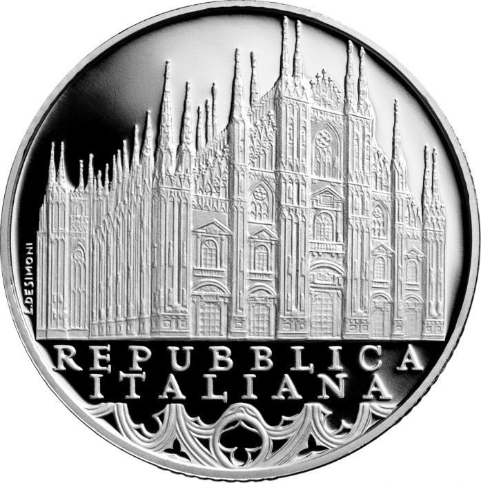 10_Euros_Italia_2019_Catedral_de_Milan_Plata_Proof