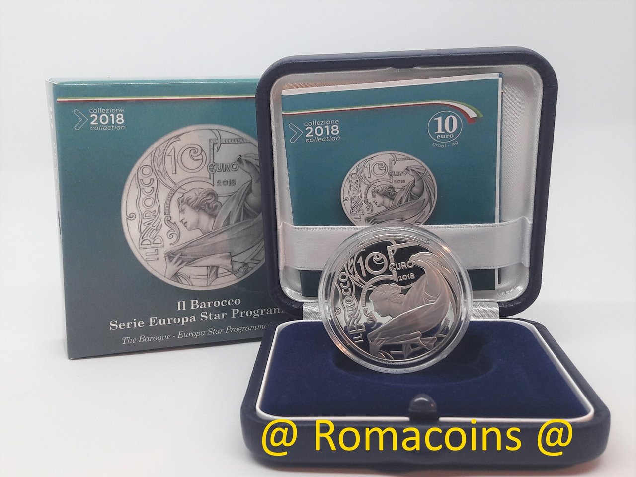 10_Euros_Italie_2018_Le_Baroque_Argent_Be_Proof_Romacoins