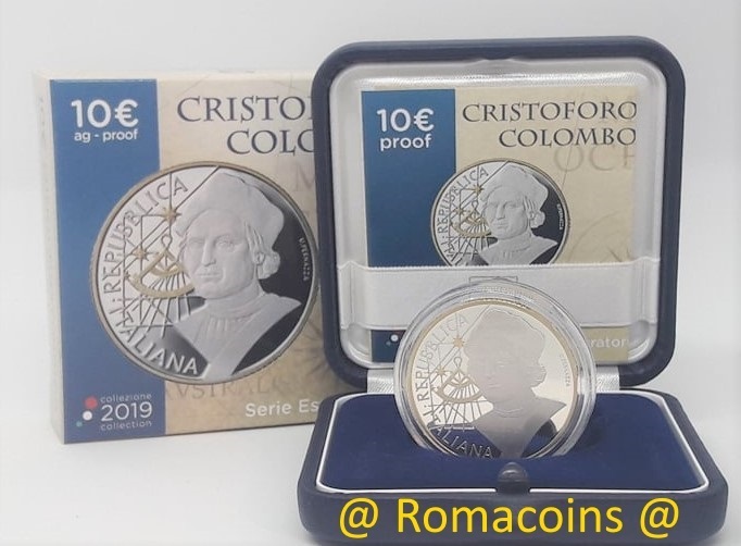 10_Euros_Italie_2019_Christophe_Colomb_Argent_Be_Proof