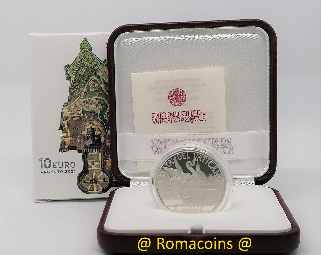 10_Euros_Vatican_2021_Argent_Unesco_Be_Belle_Epreuve