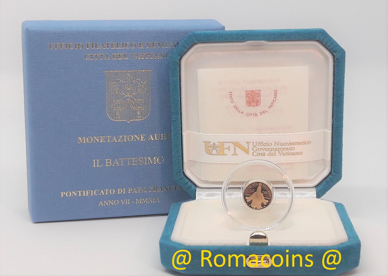 10_Euros_Vaticano_2019_Moneda_Oro_Proof_Bautizo