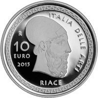 10 Euro Prata Itália 2015 Calabria Riace Bronzes Prova