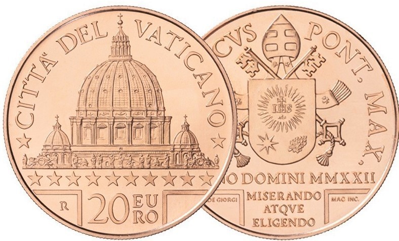 20_Euros_Vaticano_2022_en_Cobre_Unc