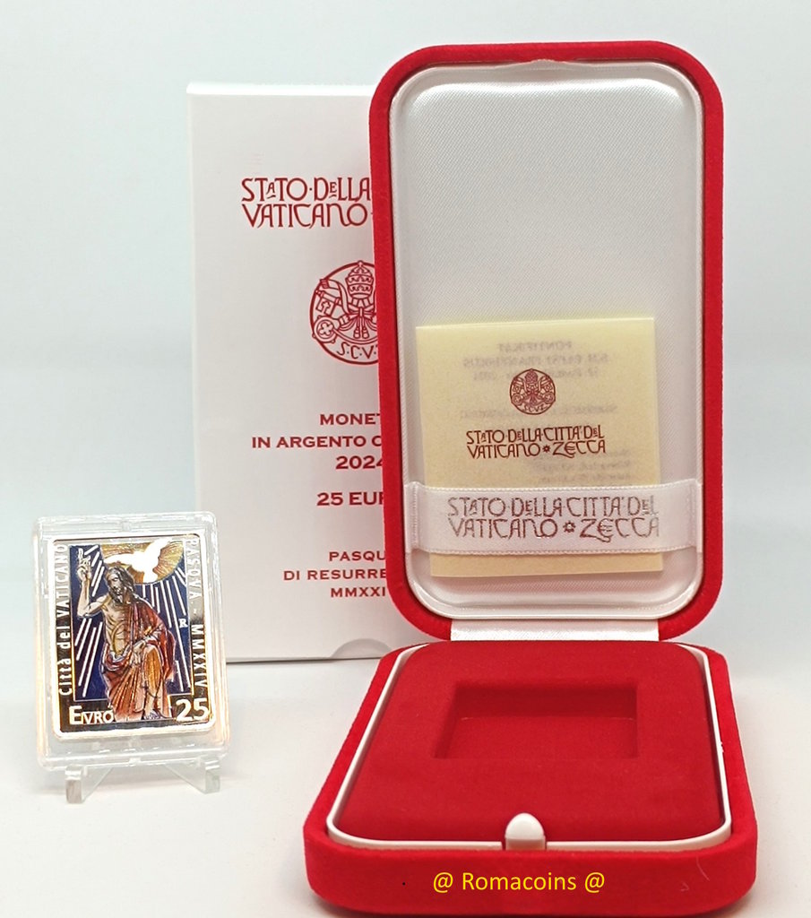 25_Euros_Vaticano_2024_Plata_De_Colores_Pascua_Proof_2