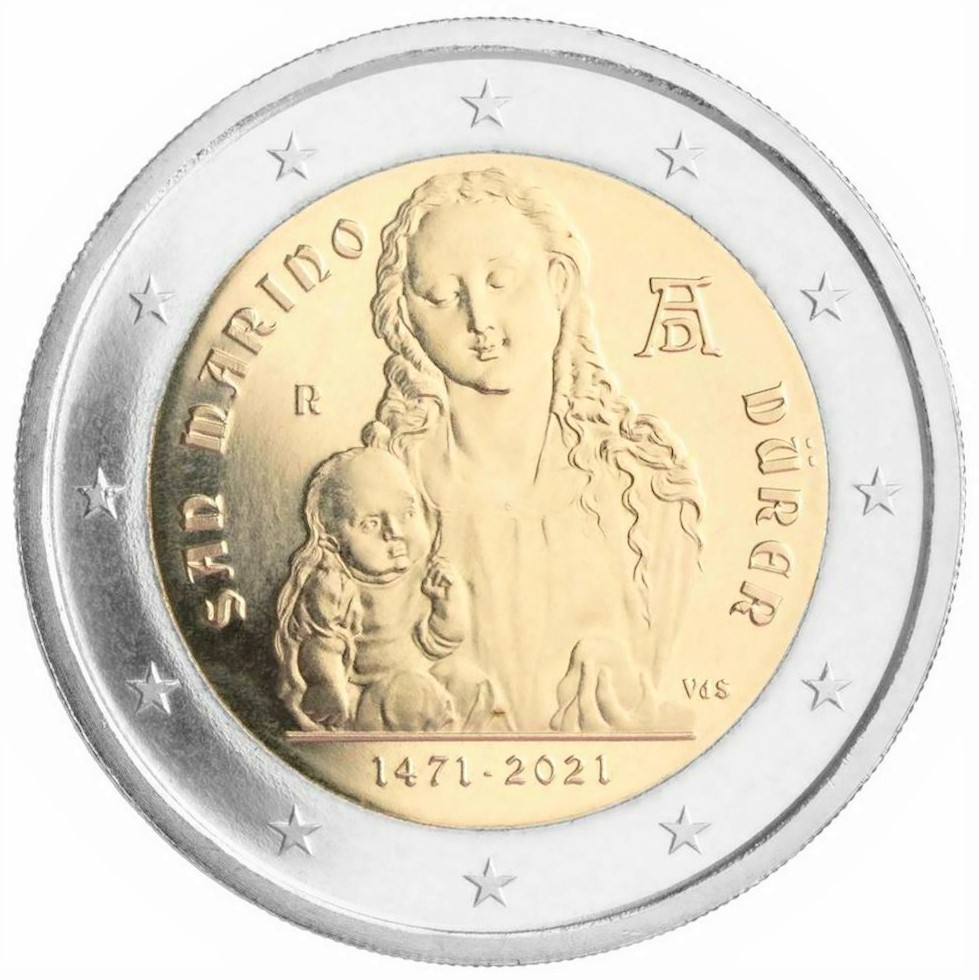 2_Euro_Commemorative_Coin_San_Marino_2021_Albrecht_Duerer
