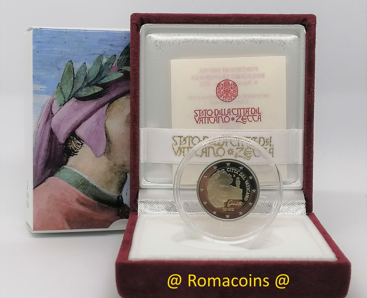 2_Euro_Commemorative_Coin_Vatican_2021_Dante_Alighieri_Proof