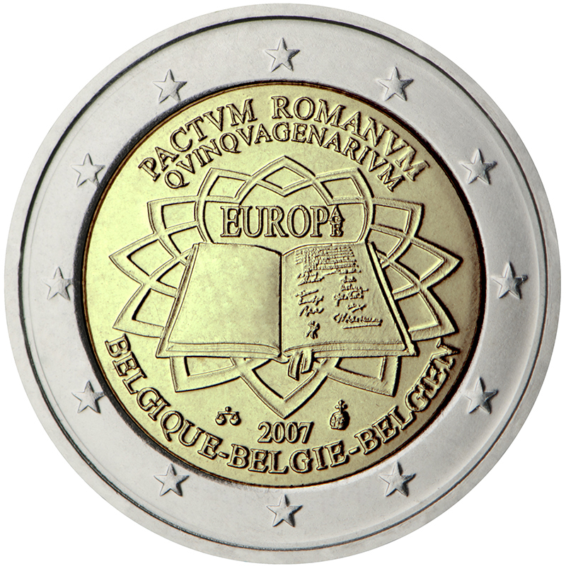 2_Euro_Commemorativi_Belgio_2007_Trattato_di_Roma_Romacoins
