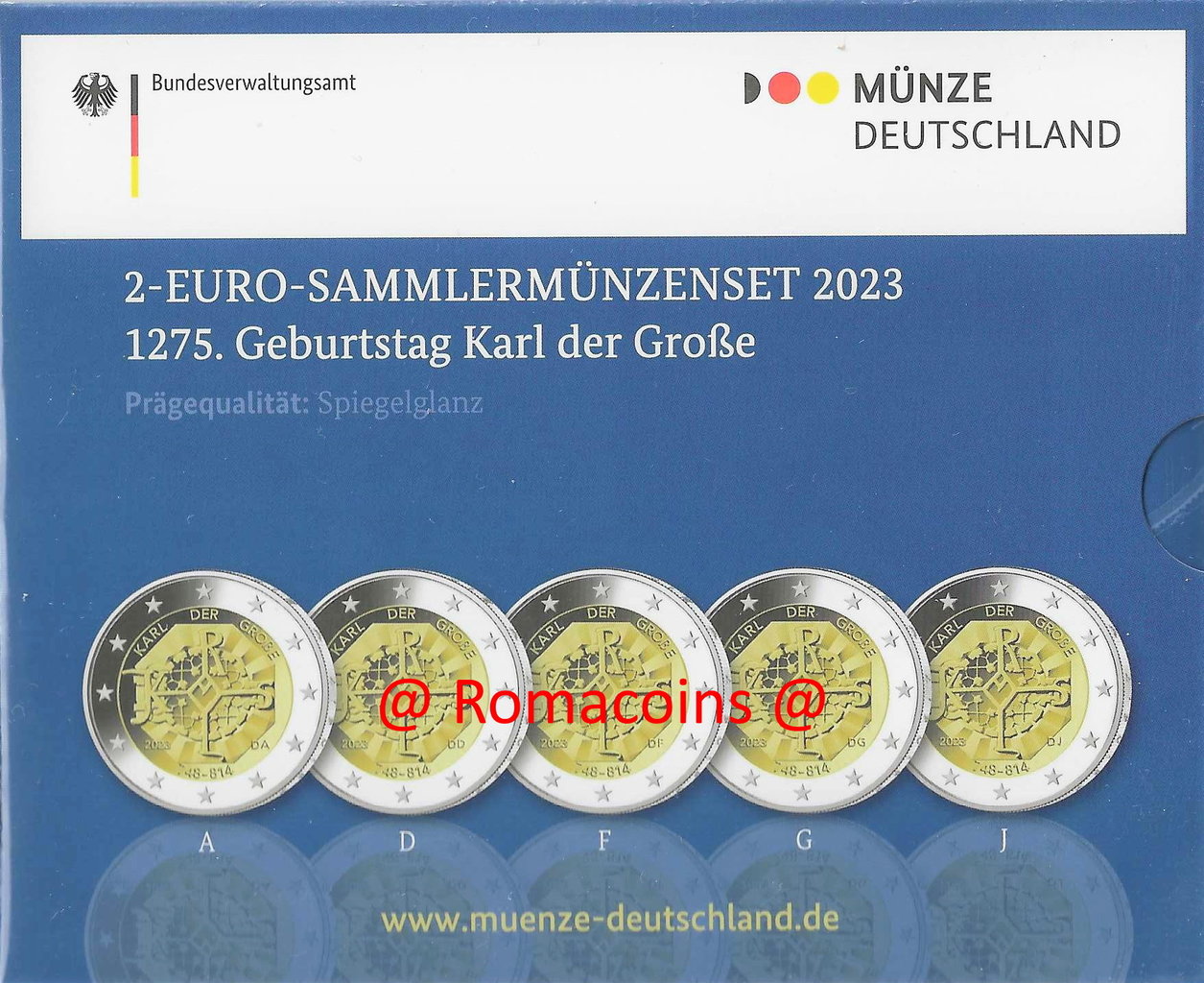 2_Euro_Commemorativi_Germania_2023_Carlomagno_5_Zecche_Proof