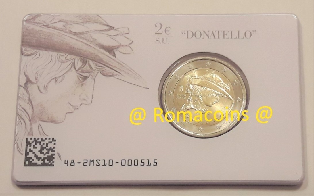 2_Euro_Commemorativi_Italia_2016_Coincard_Donatello_Fdc