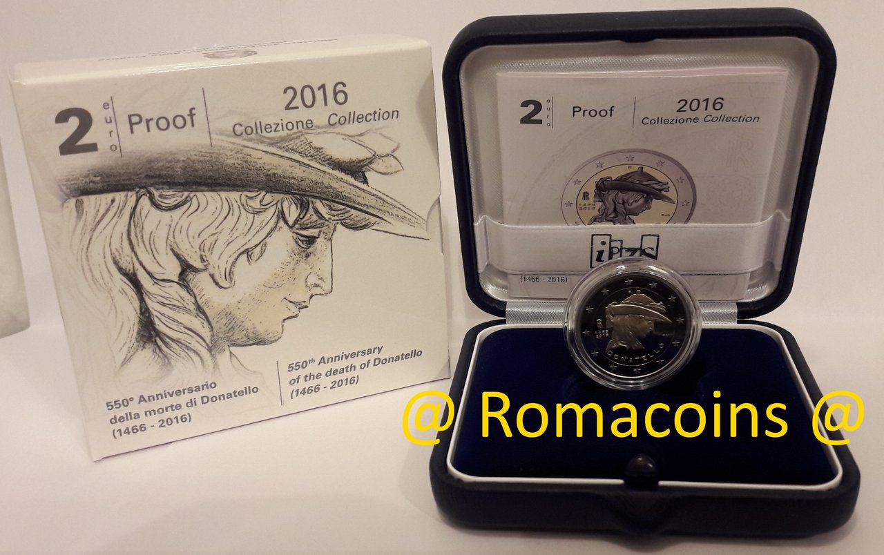 2_Euro_Commemorativi_Italia_2016_Donatello_Proof_Romacoins