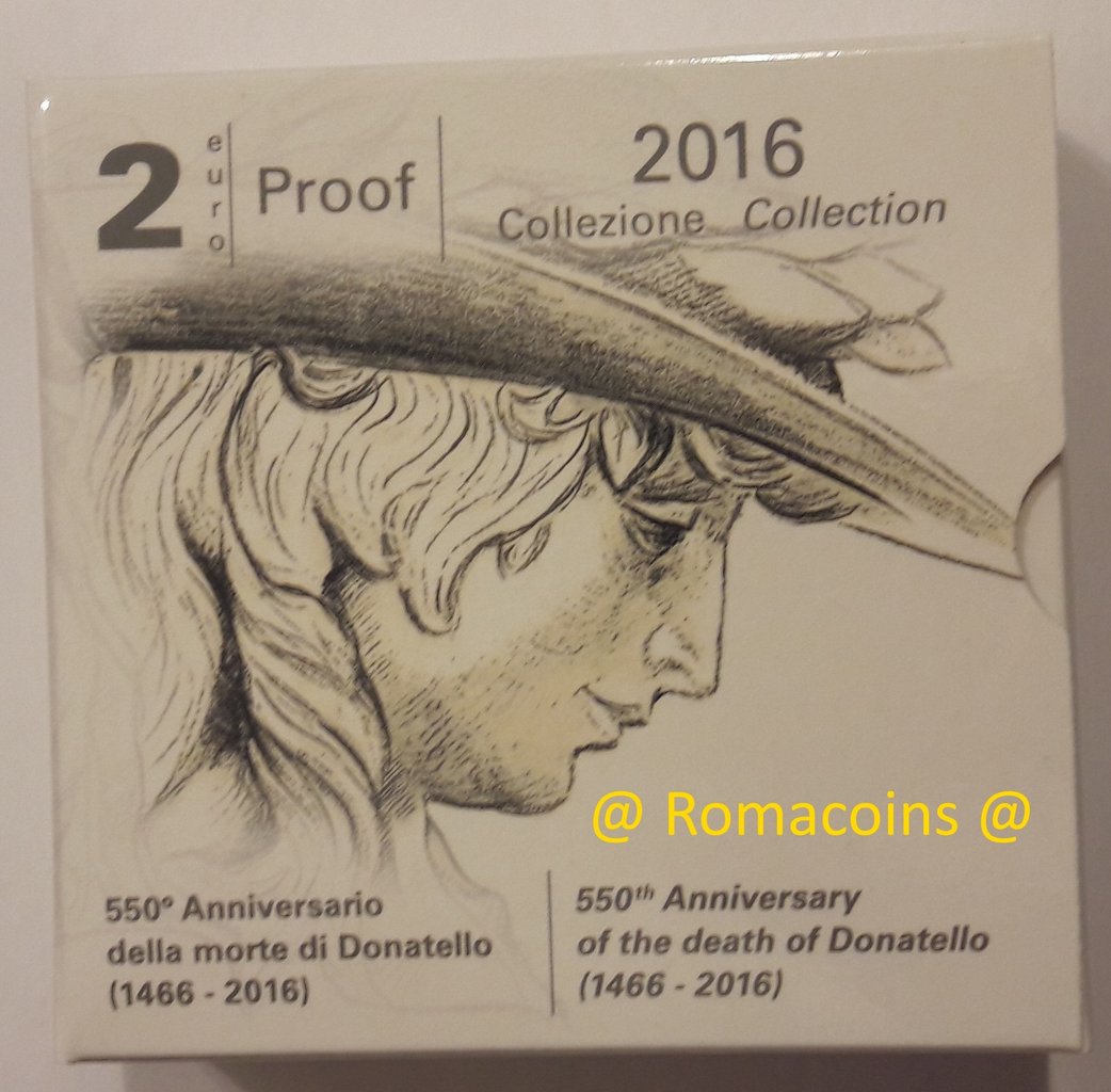 2_Euro_Commemorativi_Italia_2016_Donatello_Proof_Scatola_Romacoins