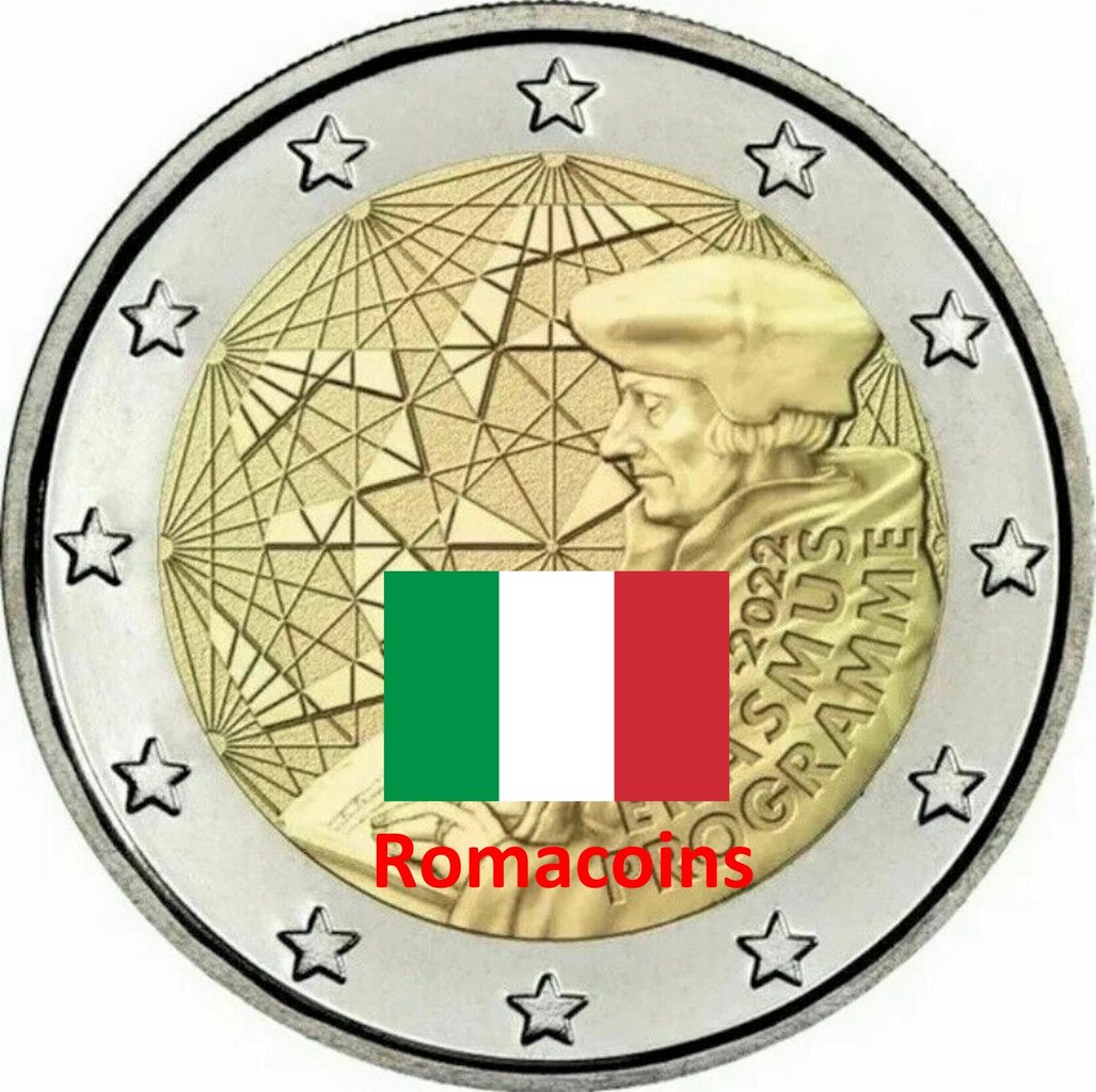 2_Euro_Commemorativi_Italia_2022_Erasmus_Unc_Romacoins