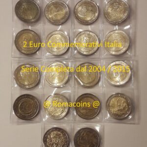 Complete Set 2 Euro Italy 2004-2015 18 Coins Unc