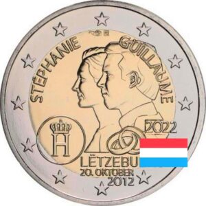 2 Euro Commemorative Coin – Luxembourg 2012 (Prince's Wedding) – UNC Bi-Metallic