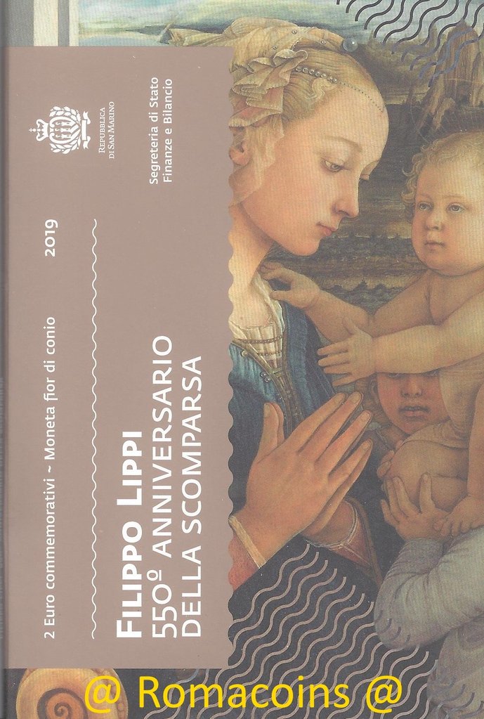 2_Euro_Commemorativi_San_Marino_2019_Filippo_Lippi_Fdc