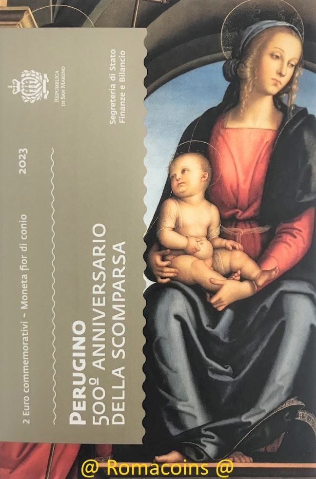 2_Euro_Commemorativi_San_Marino_2023_Pietro_Perugino_Fdc