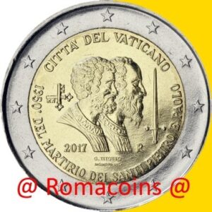 2 Euros Conmemorativos Vaticano 2017 San Pedro sin cartera