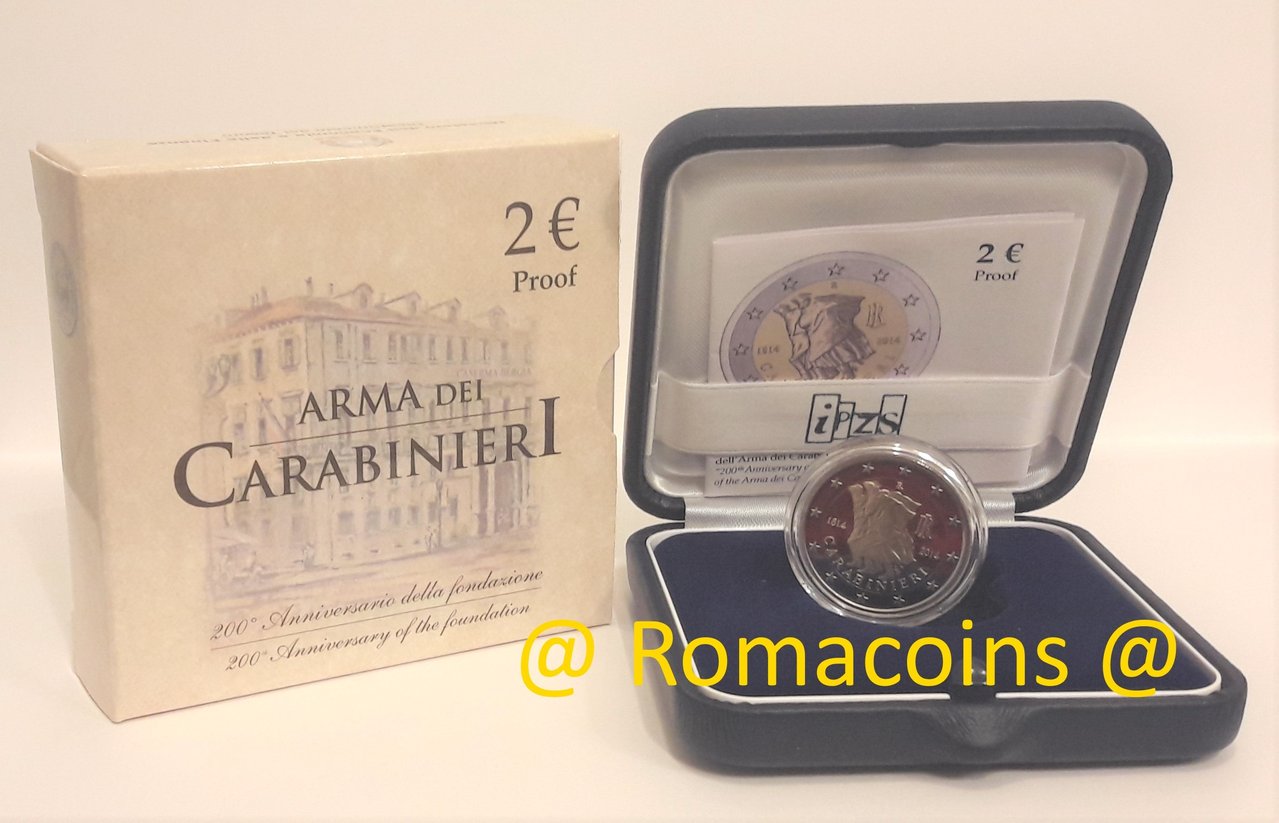 2_Euro_Italia_2014_Carabinieri_Proof_Fondo_Specchio_Romacoins
