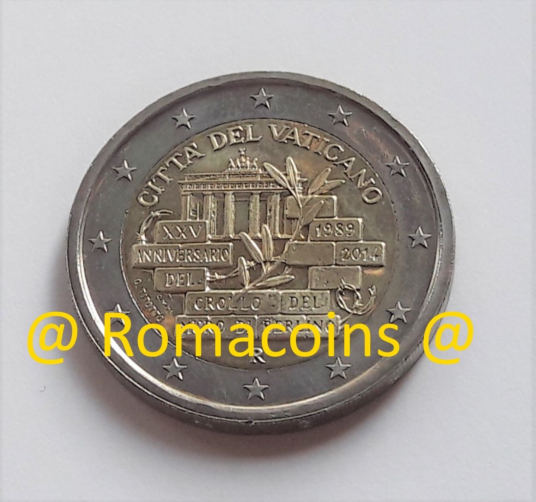 2_Euro_Vaticano_2014_Muro_di_berlino_senza_folder_Romacoins