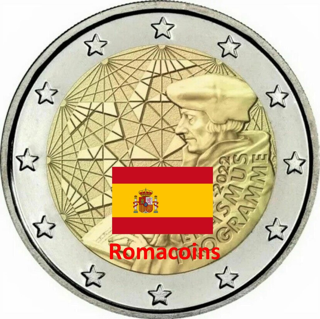 2_Euros_Commemorative_Espagne_2022_Erasmus_Unc