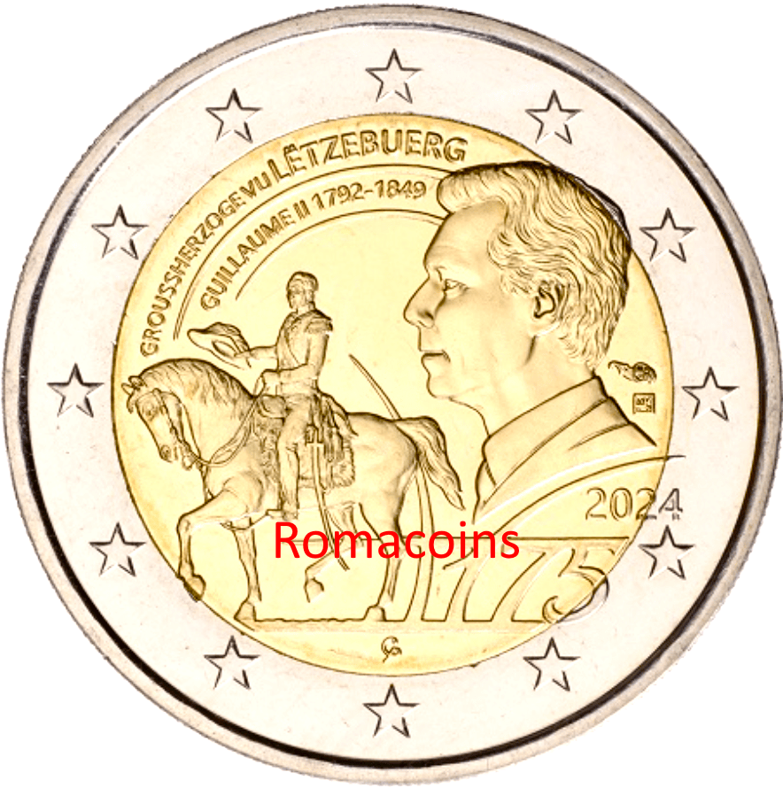2_Euros_Conmemorativos_2024_Luxemburgo_Muerte_Guillermo_II