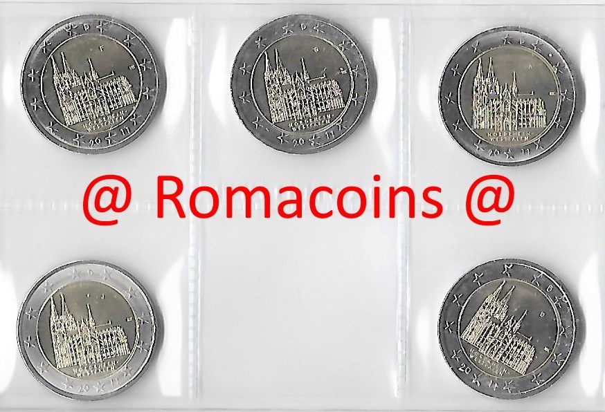 2_Euros_Conmemorativos_Alemania_2011_5_Cecas_ADFGJ_Roma