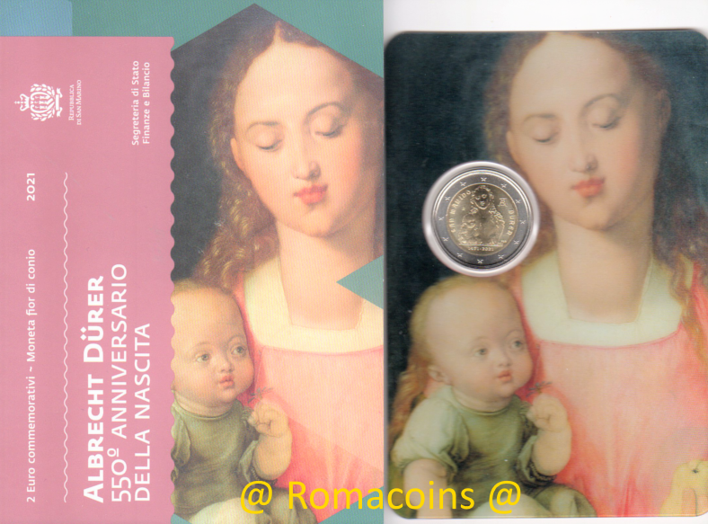 2_Euros_Conmemorativos_San_Marino_2021_Albrecht_Duerer_Fdc