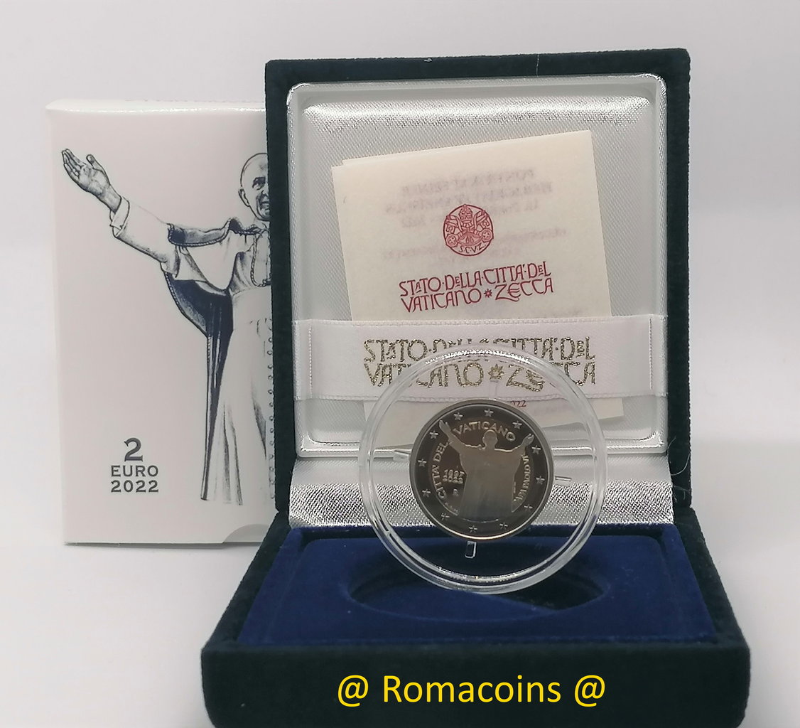 2_Euros_Conmemorativos_Vaticano_2022_Pablo_VI_Proof