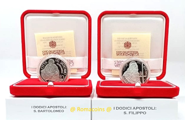 5 + 10 Euro Vaticano 2024 Argento San Filippo e San Bartolomeo