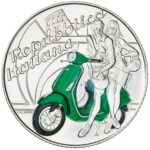 5 Euro Vespa Verde 2019 Italia Moneta Argento Fdc