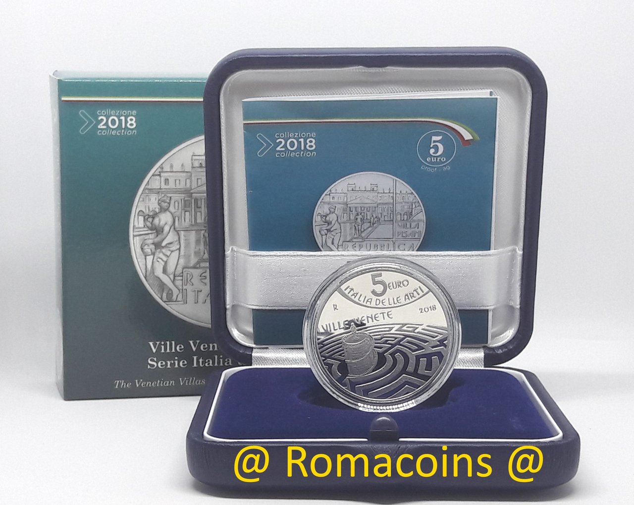 5_Euro_Italia_2018_Ville_Venete_Italia_delle_Arti_Argento_Proof