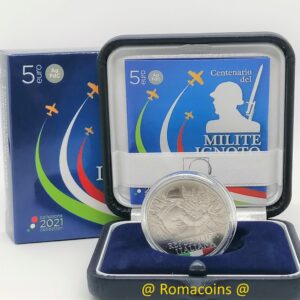 5 Euro Itália 2021 Soldado Desconhecido Bnc Raro