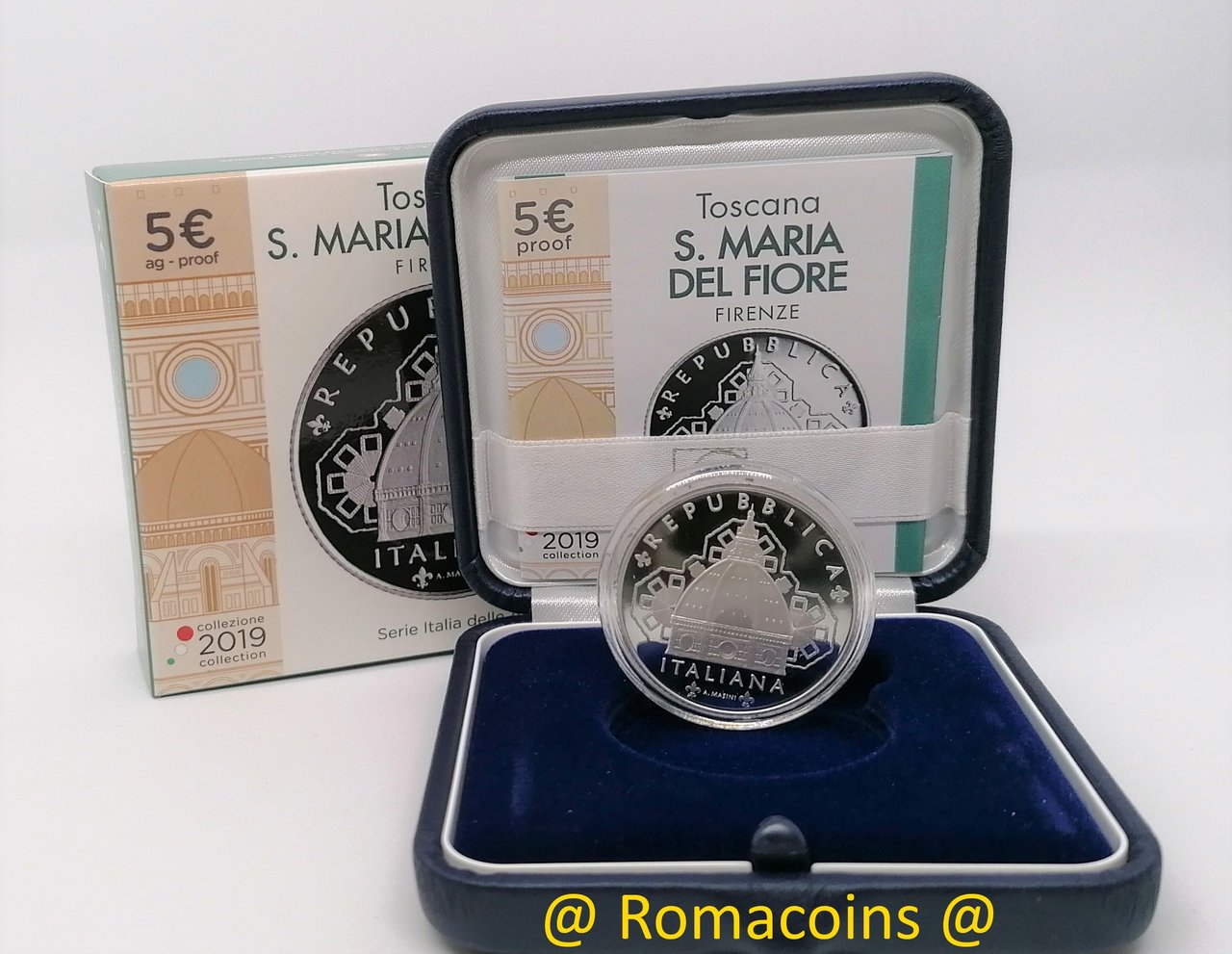 5_Euro_Italien_2019_Florenz_Silber_Polierte_Platte_PP