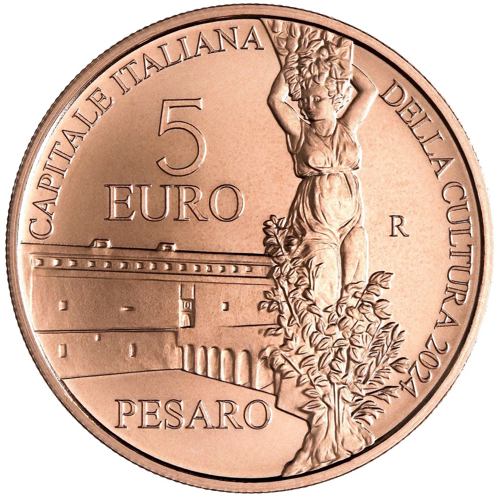 5_Euro_Italien_2024_Pesaro_in_Kupfer_St.