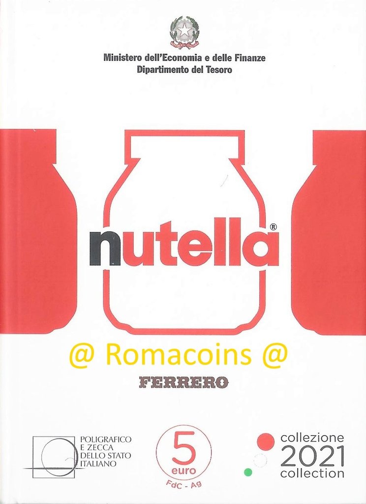 5_Euro_Nutella_2021_Italia_Argento_Fdc_Tappo_Rosso