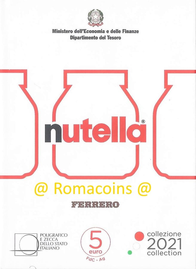 5_Euro_Nutella_2021_Italien_Silbermuenze_Glaskappe_Weisse