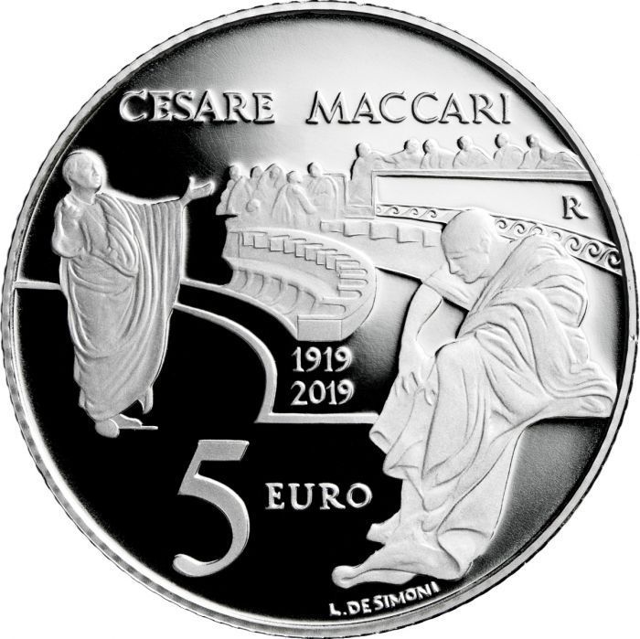 5_Euros_Italia_2019_Cesare_Maccari_Plata_Proof