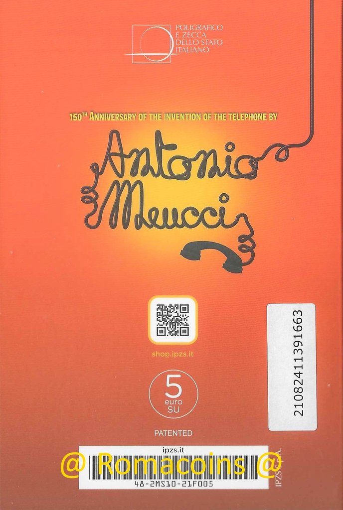 5_Euros_Italia_2021_Antonio_Meucci_en_Cobre_Fdc