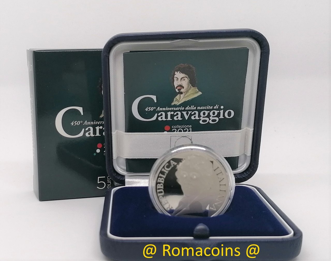 5_Euros_Italia_2021_Caravaggio_Plata_Proof