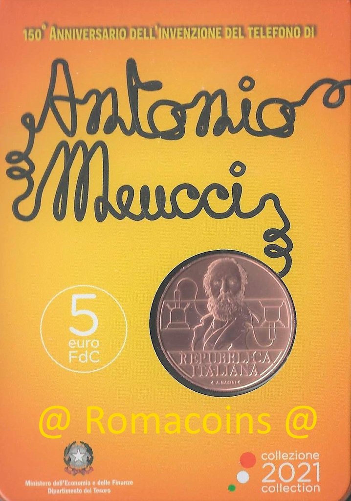 5_Euros_Italie_2021_Antonio_Meucci_en_Cuivre_Bu