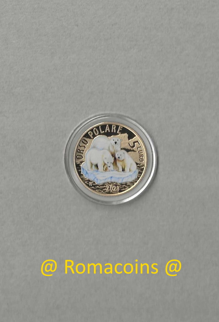 5_Euros_Italie_2021_Ours_Polaire_Piece_Monde_Durable
