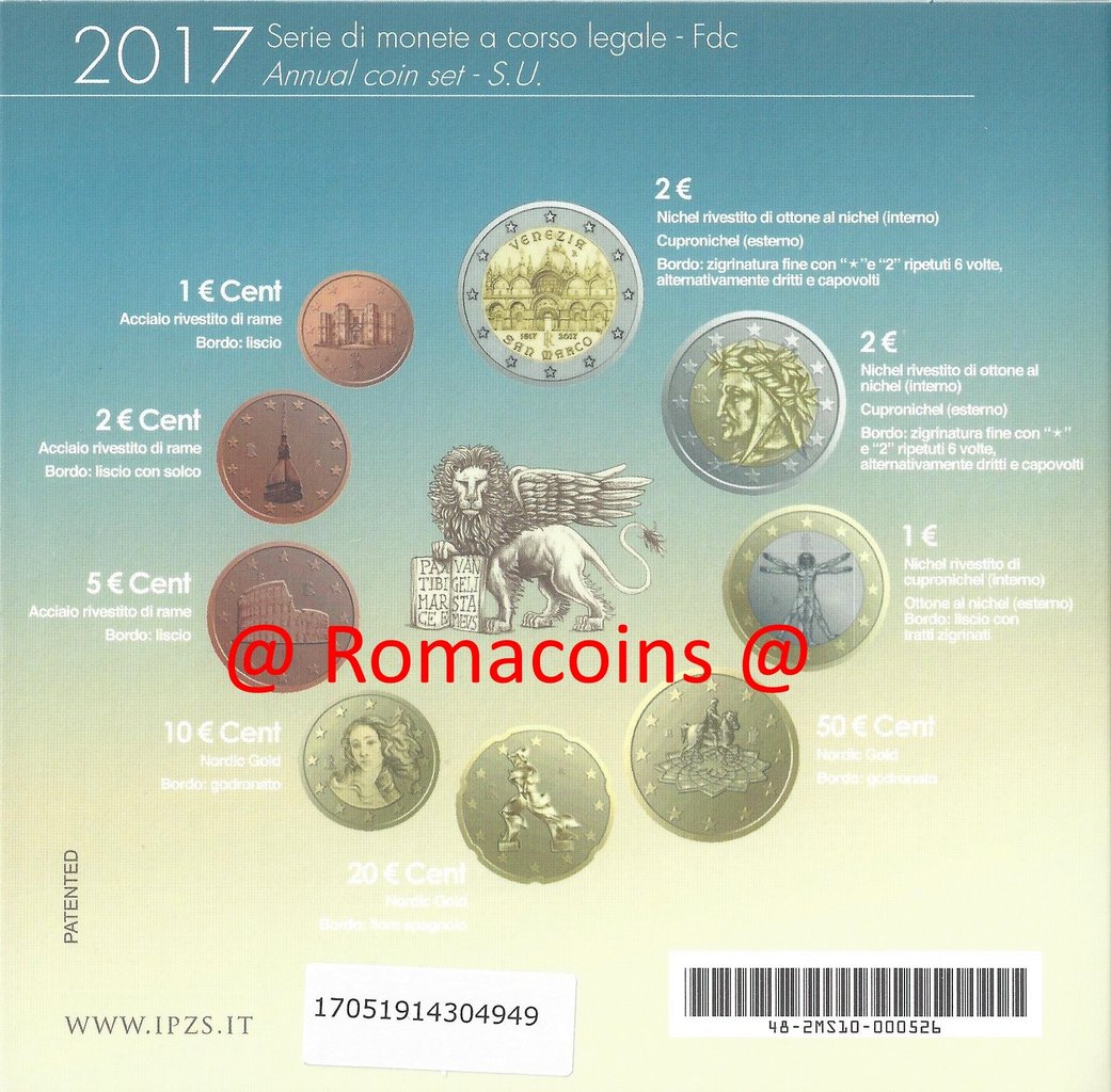 Bu_Italie_2017_Coffret_9_Pieces_2_Euros_Saint-Marc_Venise
