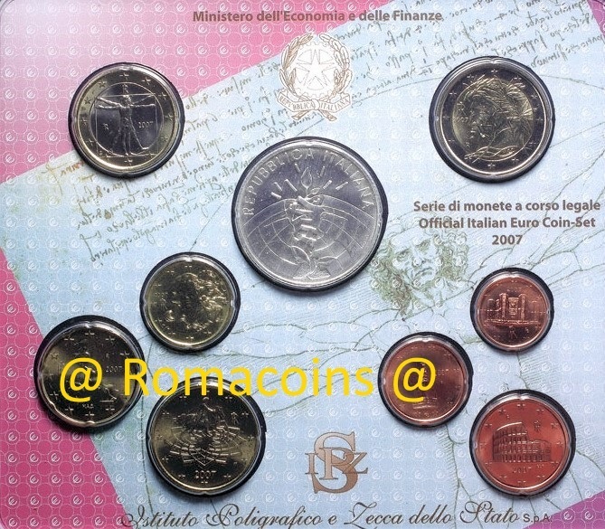 Cartera_Italia_2007_con_5_Euros_Plata_Fdc_Negozio_di_Numismatica_a_Roma