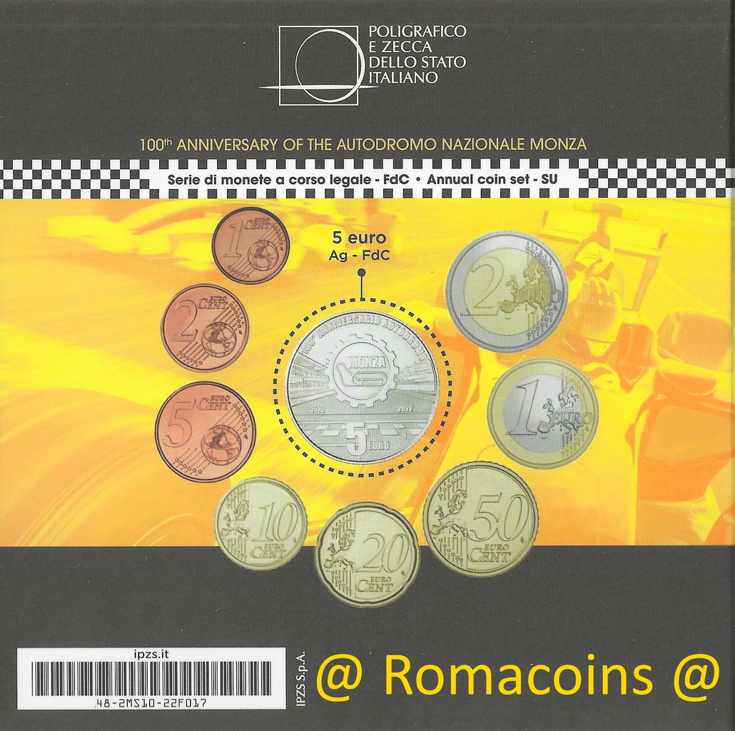 Cartera_Italia_2022_5_Euros_Hipodromo_de_Monza_Fdc