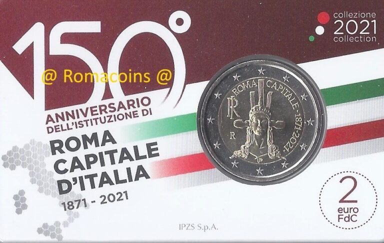 Coincard 2 Euro Commemorative Coin Italy 2021 Rome Capital - Romacoins