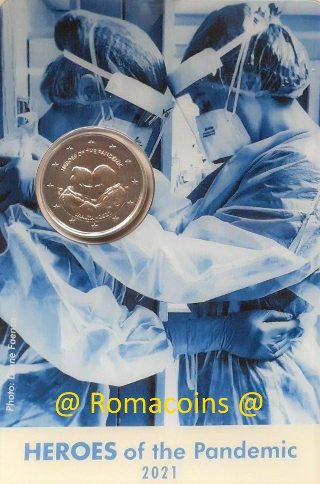 Coincard_2_Euro_Commemorativi_Malta_2021_Eroi_della_Pandemia