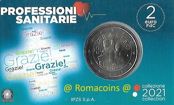 Coincard_2_Euro_Sondermuenze_Italien_2021_Gesundheitsberufe